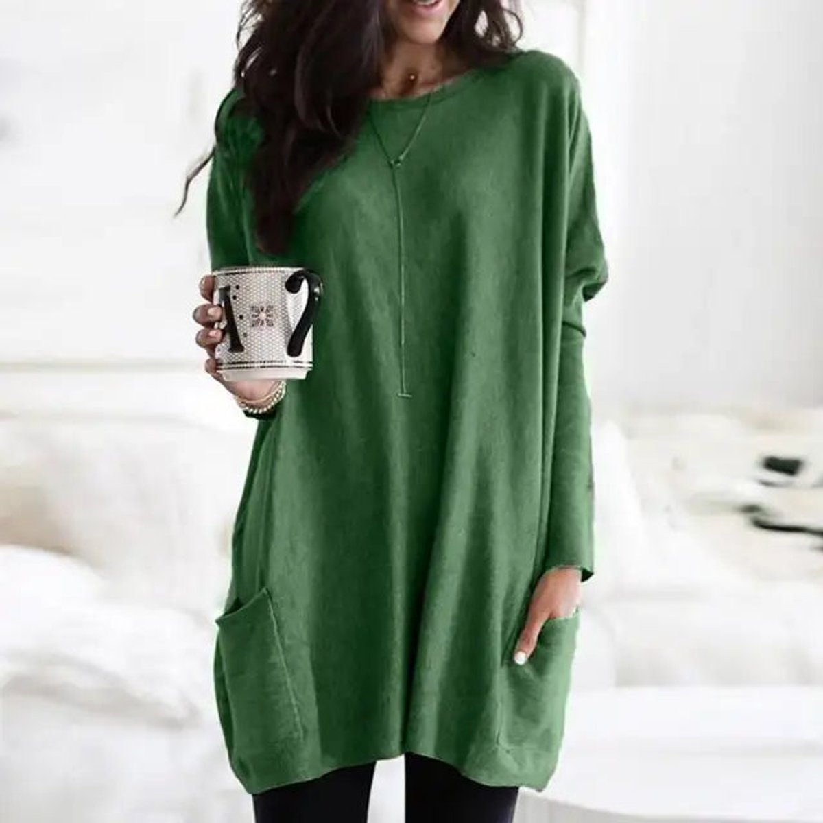 Wren | Women's Oversized Long Sleeve Tunic with Pockets