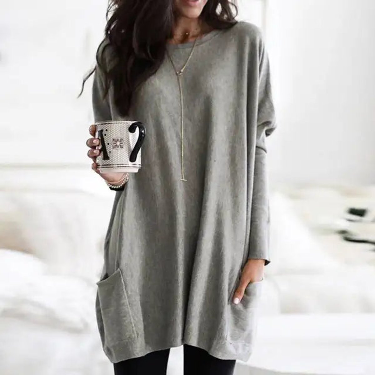 Wren | Women's Oversized Long Sleeve Tunic with Pockets