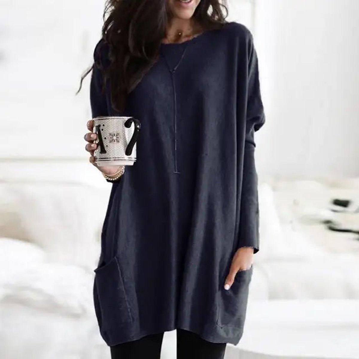 Wren | Women's Oversized Long Sleeve Tunic with Pockets