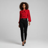 Yvette | Women's Tie Neck Puff Sleeve Blouse