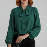 Yvette | Women's Tie Neck Puff Sleeve Blouse