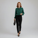 Yvette | Women's Tie Neck Puff Sleeve Blouse