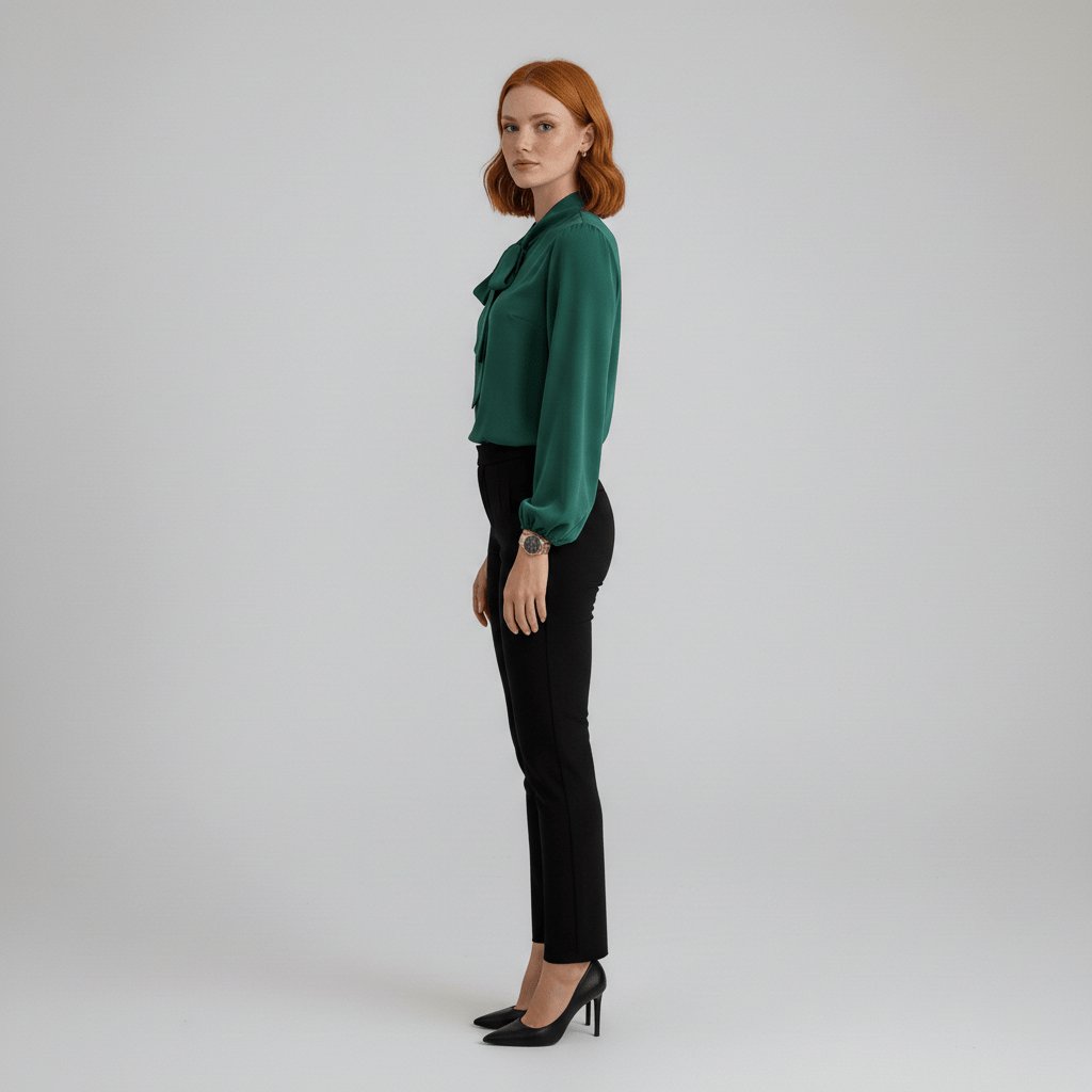 Yvette | Women's Tie Neck Puff Sleeve Blouse
