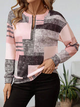 Zinnia | Women's Abstract Print Long Sleeve Top