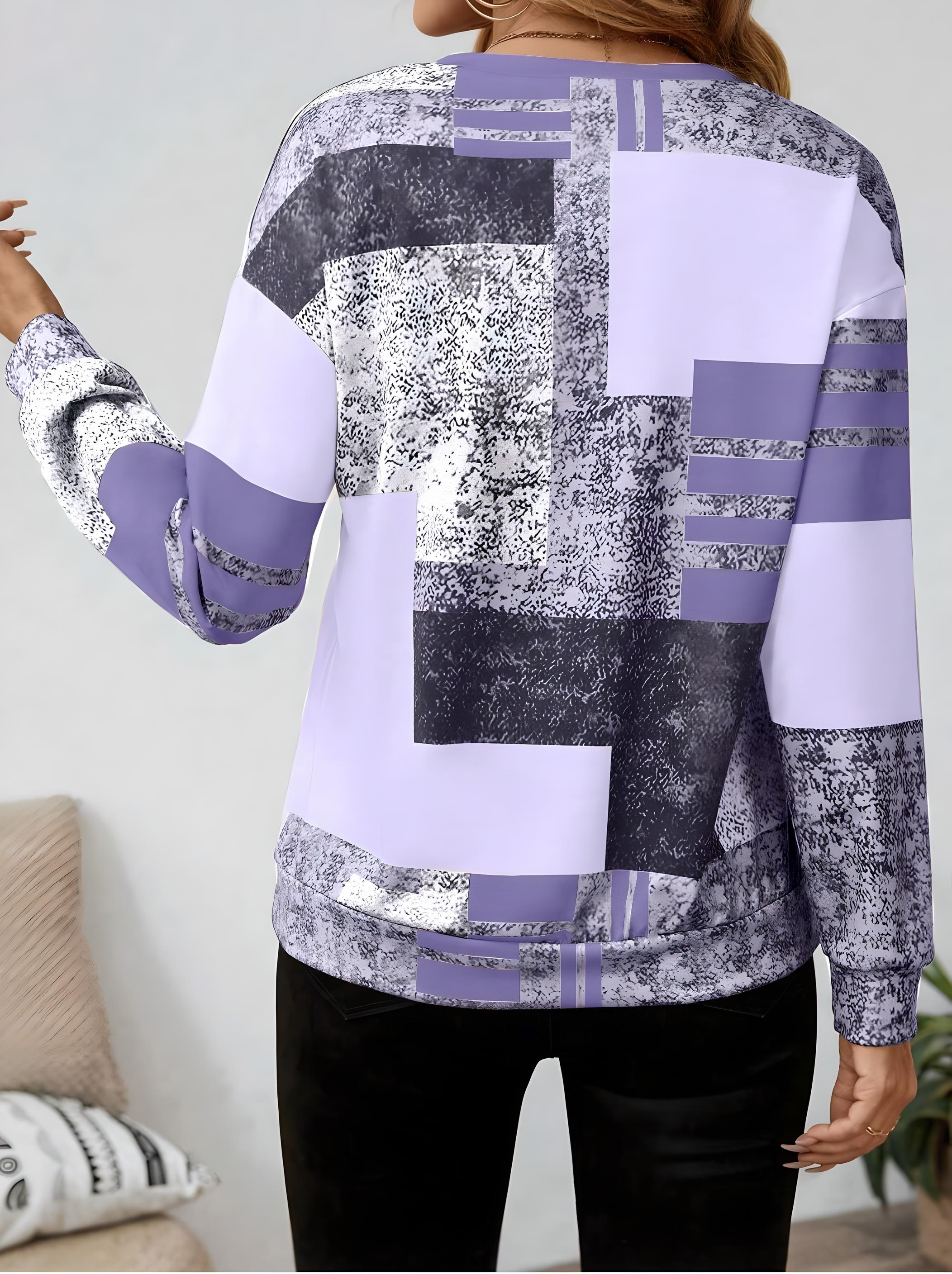 Zinnia | Women's Abstract Print Long Sleeve Top