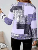 Zinnia | Women's Abstract Print Long Sleeve Top