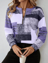 Zinnia | Women's Abstract Print Long Sleeve Top