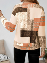 Zinnia | Women's Abstract Print Long Sleeve Top