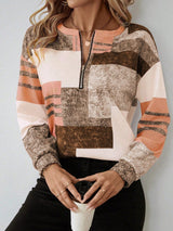 Zinnia | Women's Abstract Print Long Sleeve Top