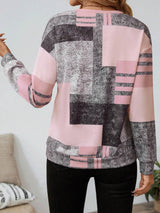 Zinnia | Women's Abstract Print Long Sleeve Top