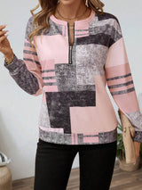 Zinnia | Women's Abstract Print Long Sleeve Top