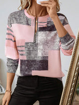Zinnia | Women's Abstract Print Long Sleeve Top