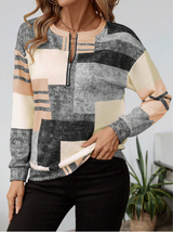 Zinnia | Women's Abstract Print Long Sleeve Top