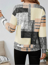 Zinnia | Women's Abstract Print Long Sleeve Top