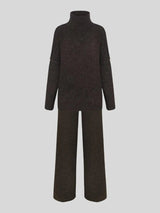Zora | Women's Turtleneck Loungewear Set with Wide Leg Pants