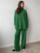 Zora | Women's Turtleneck Loungewear Set with Wide Leg Pants
