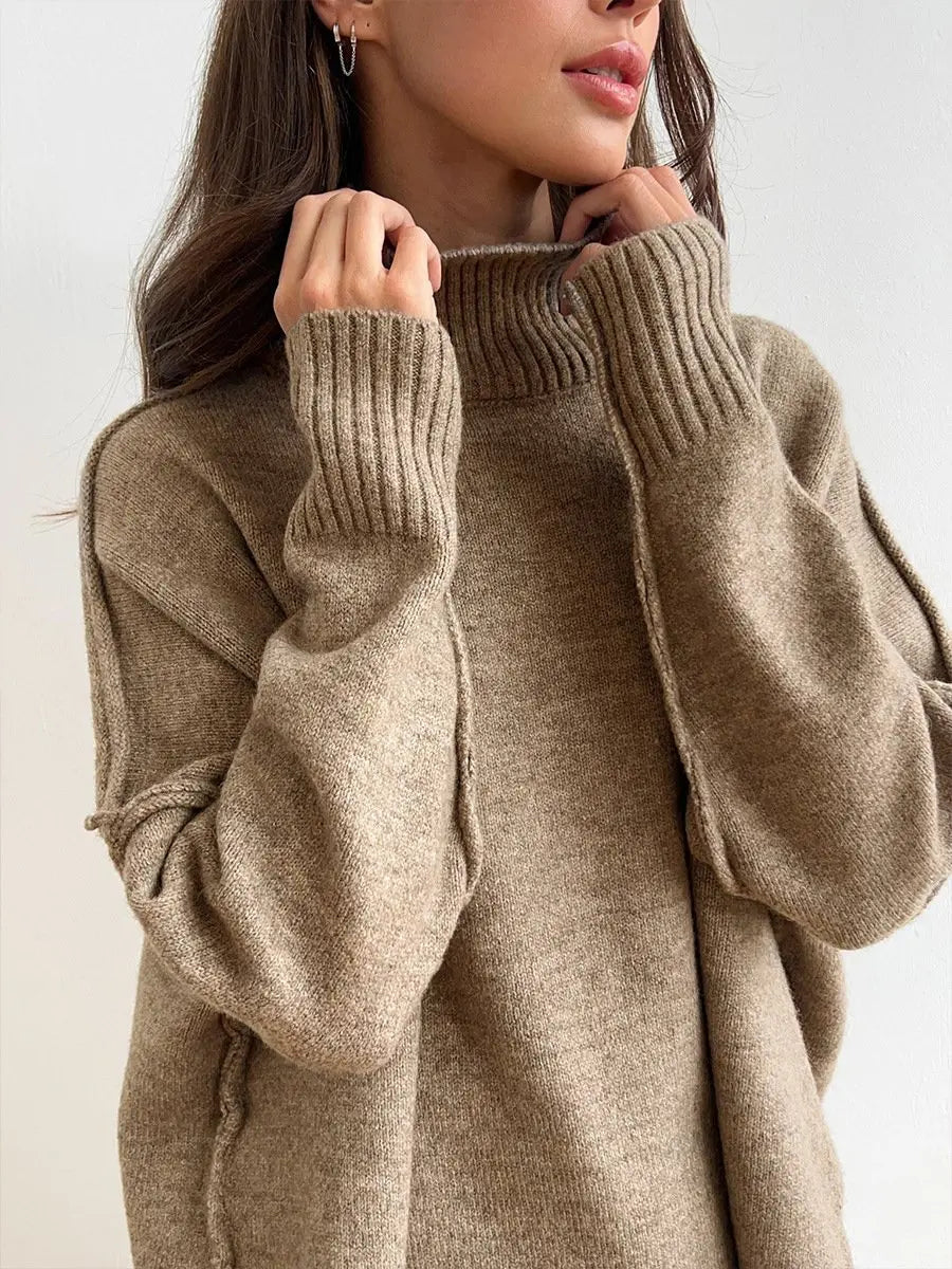 Zora | Women's Turtleneck Loungewear Set with Wide Leg Pants