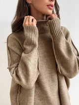 Zora | Women's Turtleneck Loungewear Set with Wide Leg Pants