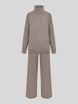 Zora | Women's Turtleneck Loungewear Set with Wide Leg Pants