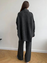 Zora | Women's Turtleneck Loungewear Set with Wide Leg Pants