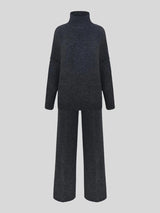 Zora | Women's Turtleneck Loungewear Set with Wide Leg Pants